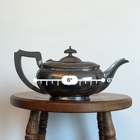 Vtg Silver Plated Sheffield Design  Kettle Tea Patina Nickel England Engraved M - Picture 15 of 16